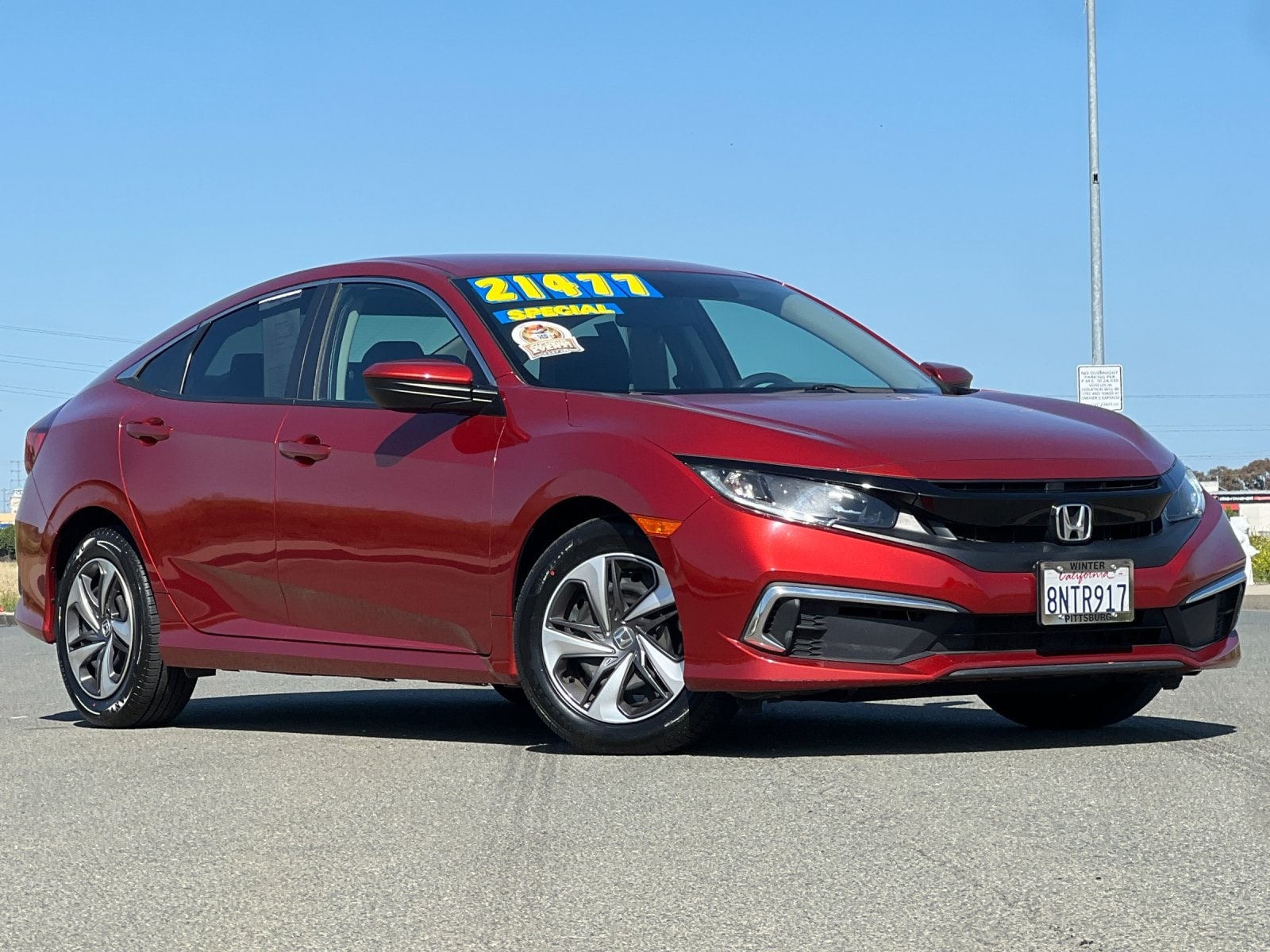 Used 2020 Honda Civic LX with VIN 19XFC2F66LE202135 for sale in Pittsburg, CA