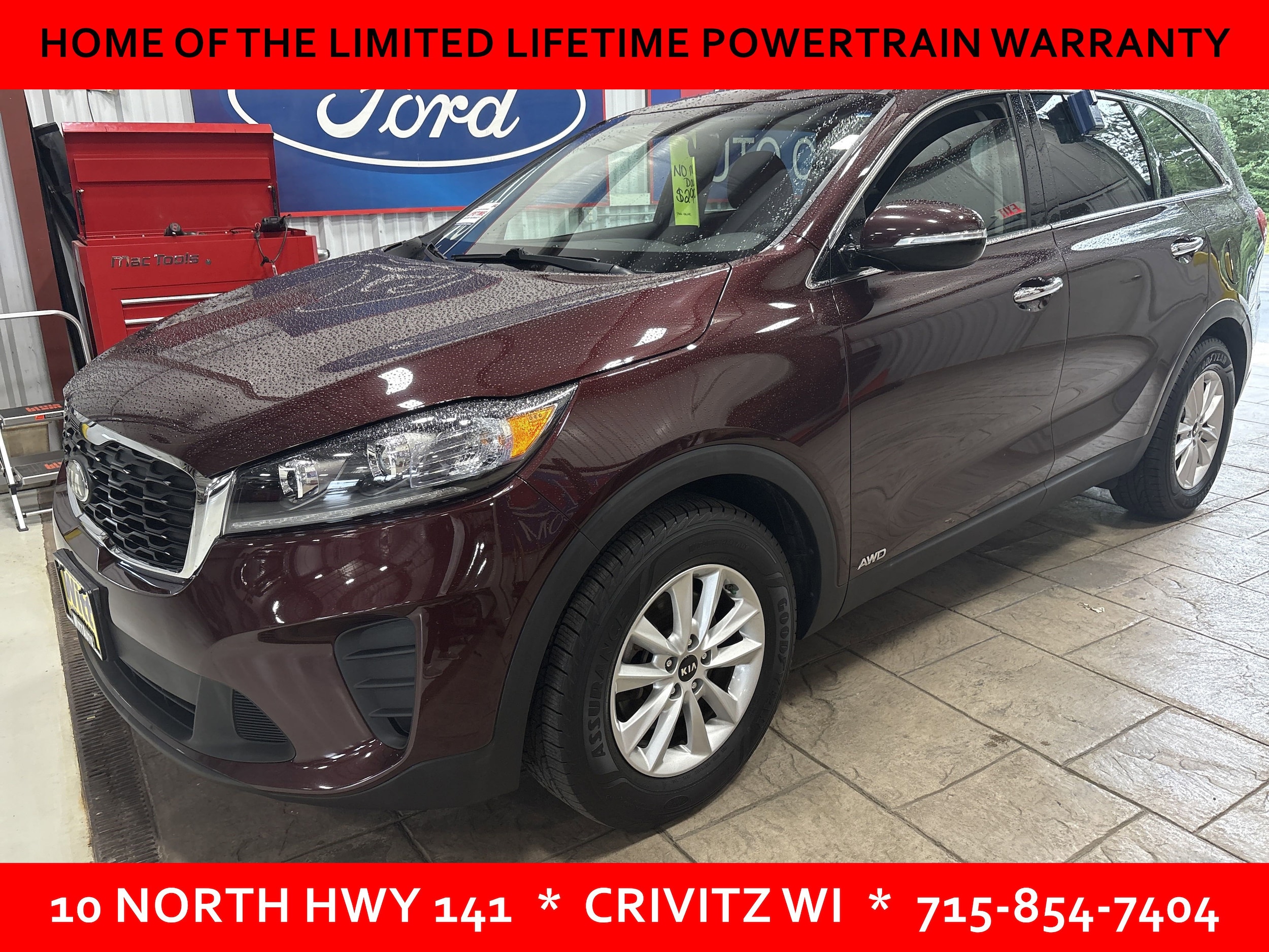 Used 2019 Kia Sorento LX with VIN 5XYPGDA55KG561707 for sale in Crivitz, WI