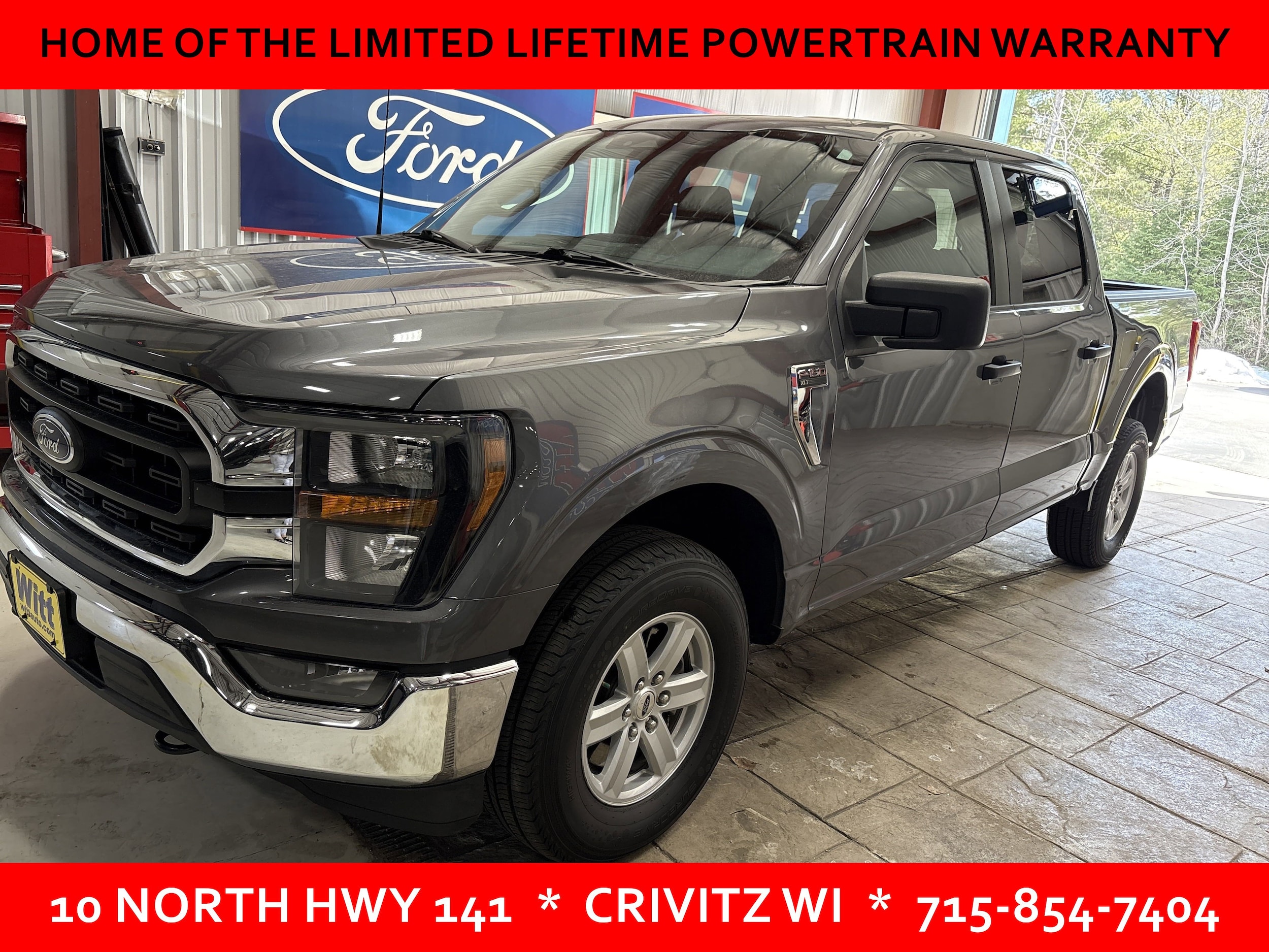 Used 2023 Ford F-150 XLT with VIN 1FTFW1E82PFA23459 for sale in Crivitz, WI