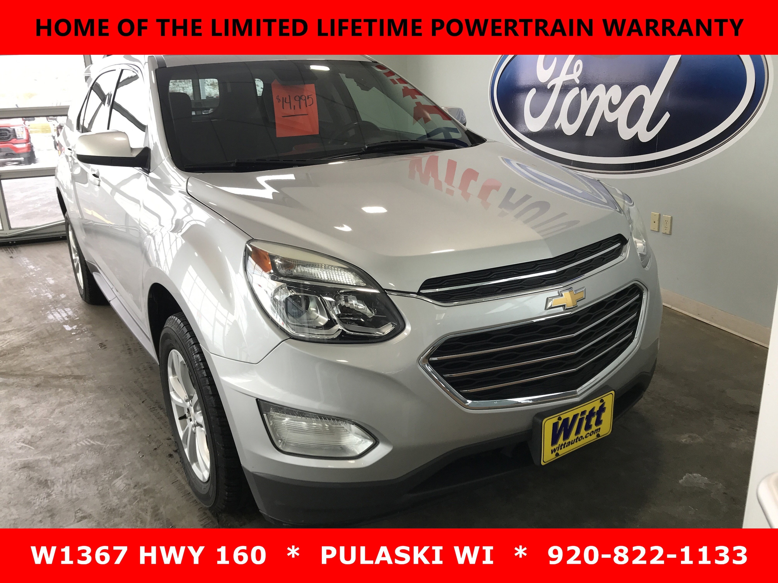 Used 2016 Chevrolet Equinox LT with VIN 2GNALCEK6G1184115 for sale in Pulaski, WI