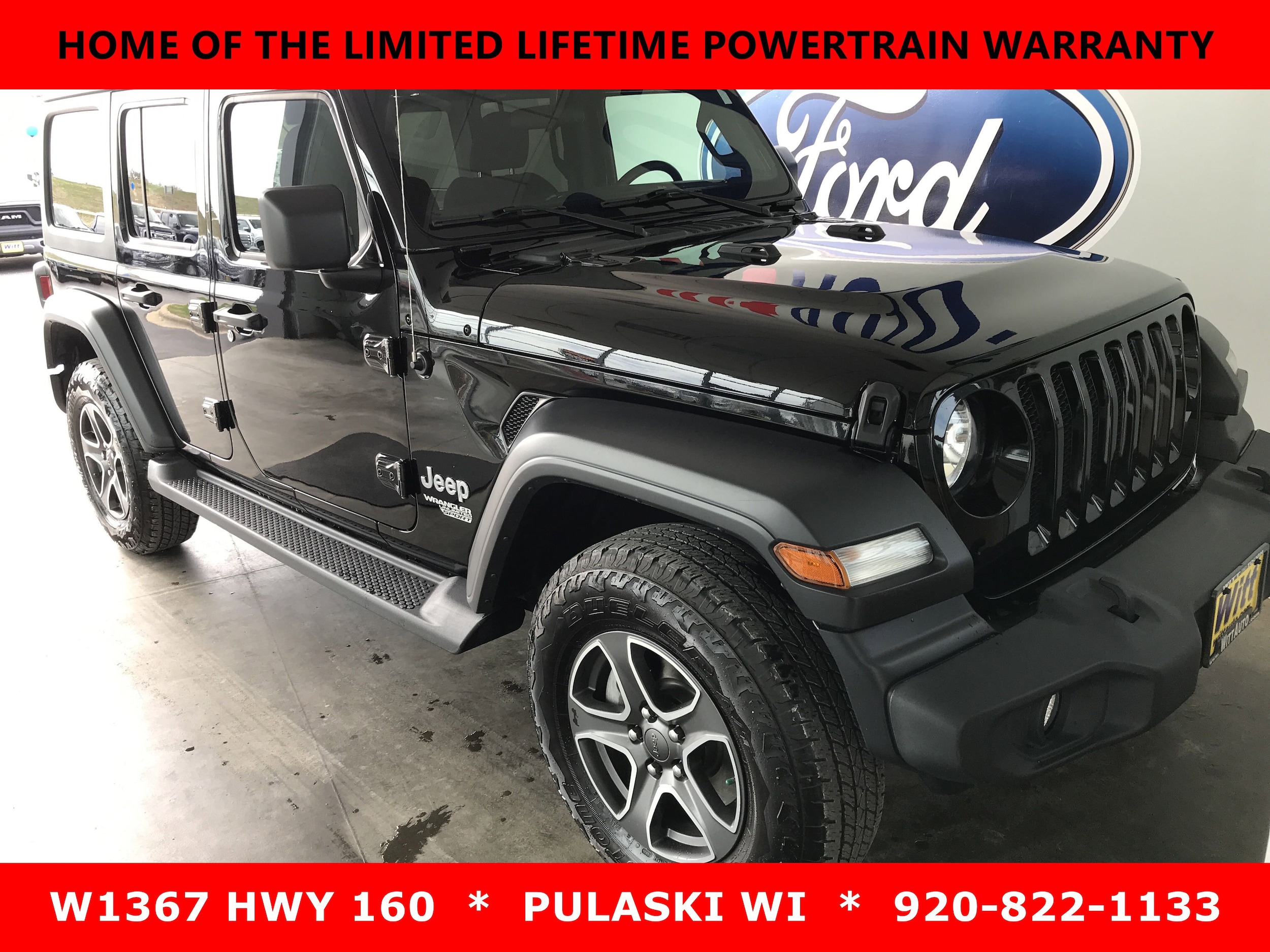 Used 2020 Jeep Wrangler Unlimited Sport S with VIN 1C4HJXDG2LW314797 for sale in Pulaski, WI