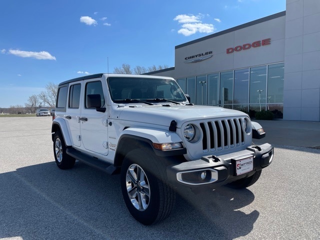 Used 2021 Jeep Wrangler Unlimited Sahara with VIN 1C4HJXENXMW624355 for sale in Carroll, IA