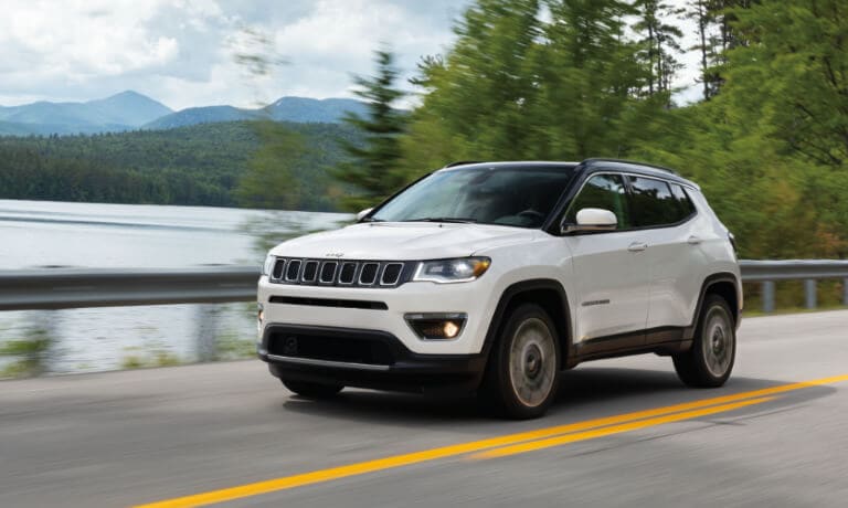2021 Jeep Compass exterior driving on mountain road