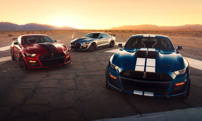 2022 Ford Mustangs in desert