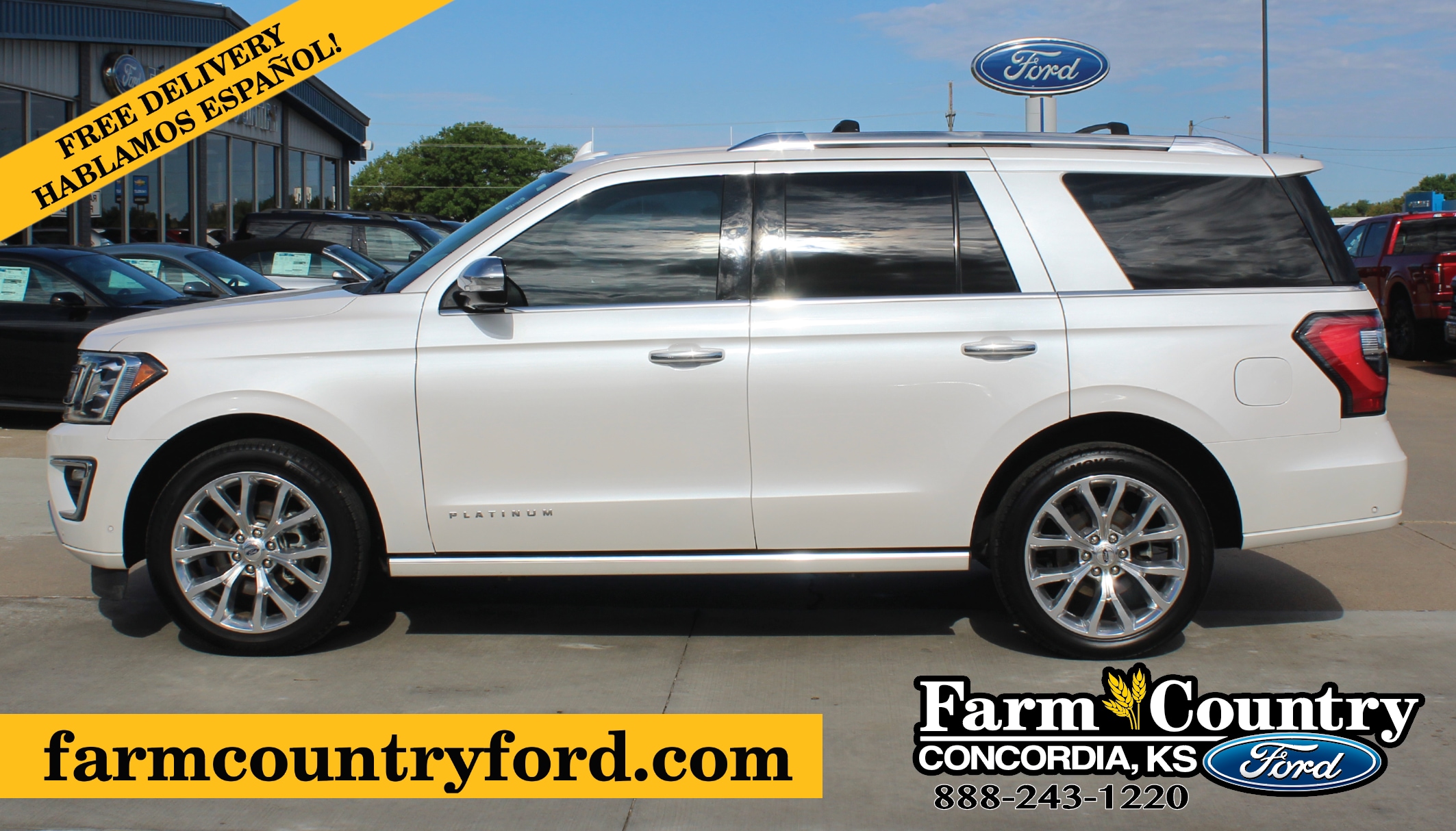 Used 2019 Ford Expedition Platinum with VIN 1FMJU1MT6KEA90646 for sale in Concordia, KS