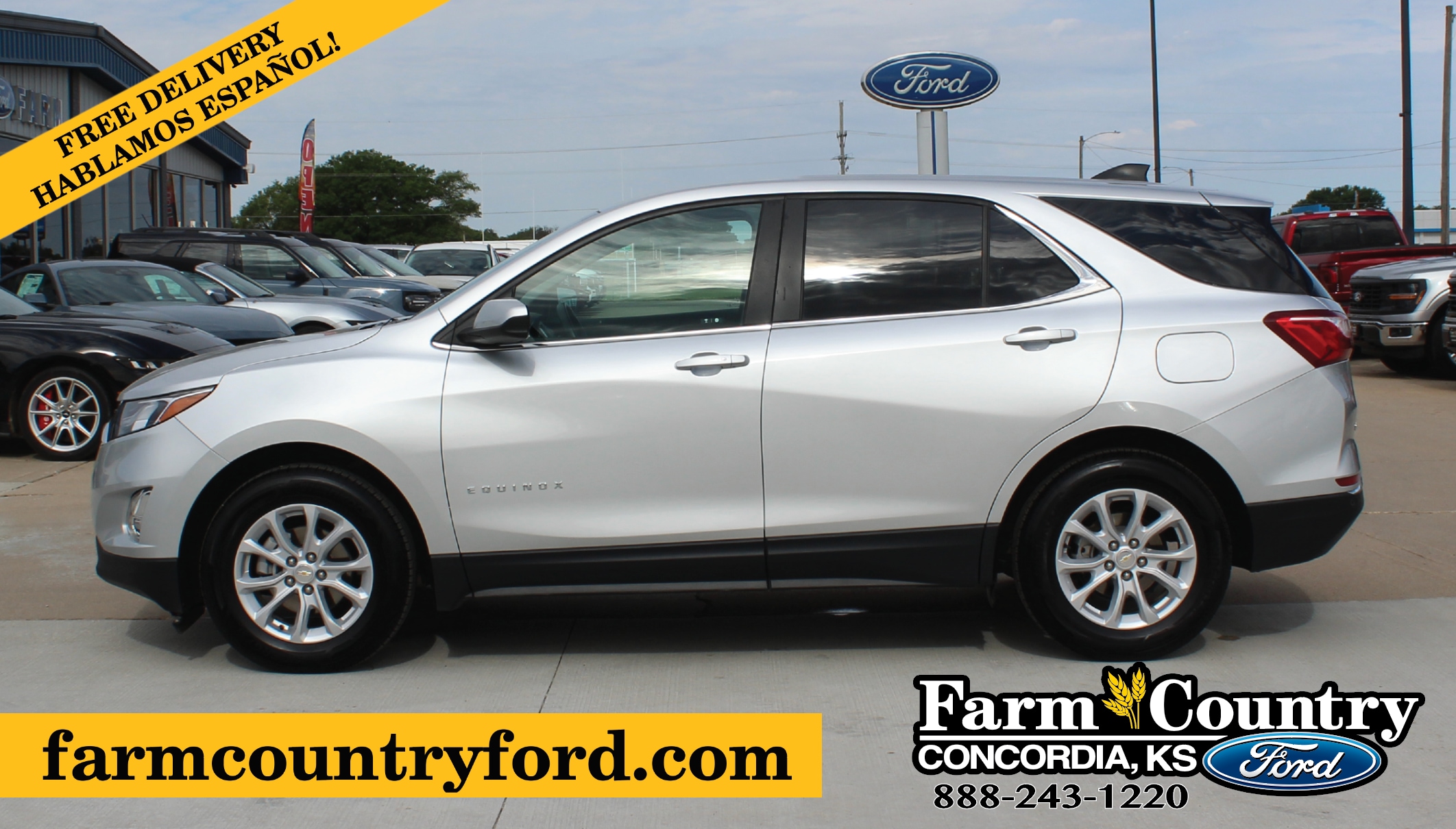 Used 2021 Chevrolet Equinox LT with VIN 3GNAXKEV1MS167750 for sale in Concordia, KS