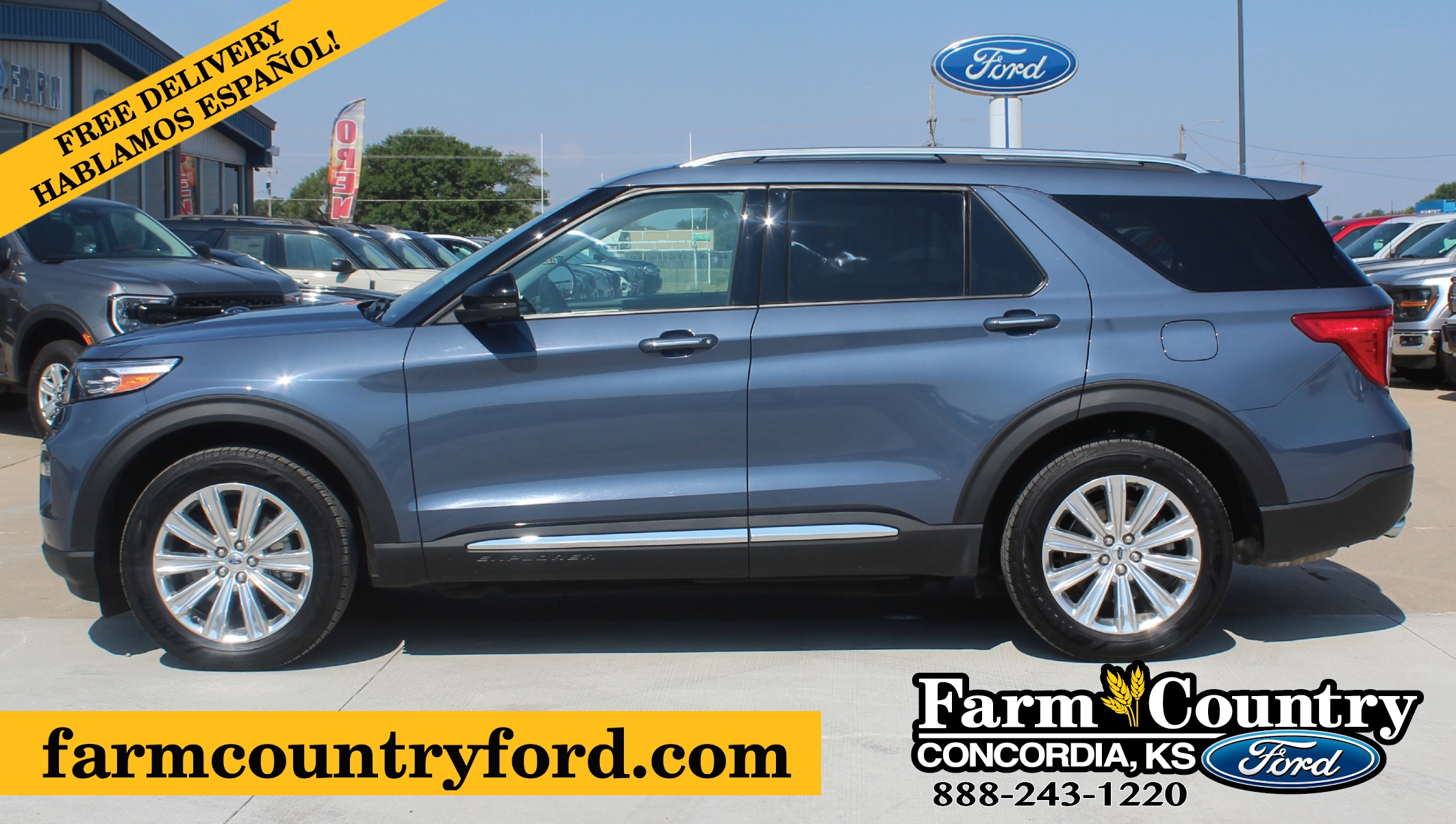 Used 2021 Ford Explorer Limited with VIN 1FM5K8FWXMNA05561 for sale in Concordia, KS