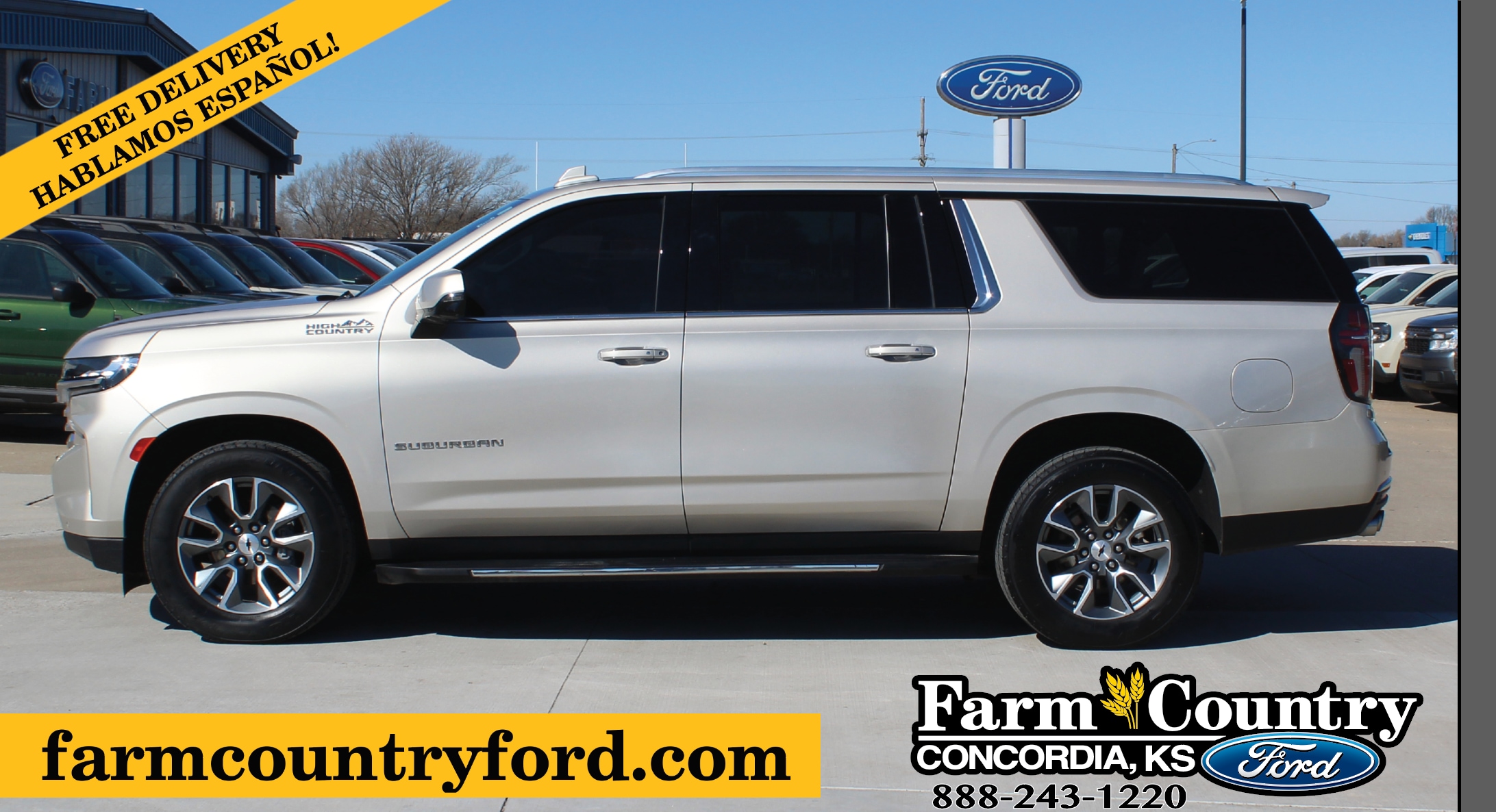 Used 2023 Chevrolet Suburban High Country with VIN 1GNSKGKL2PR300851 for sale in Concordia, KS