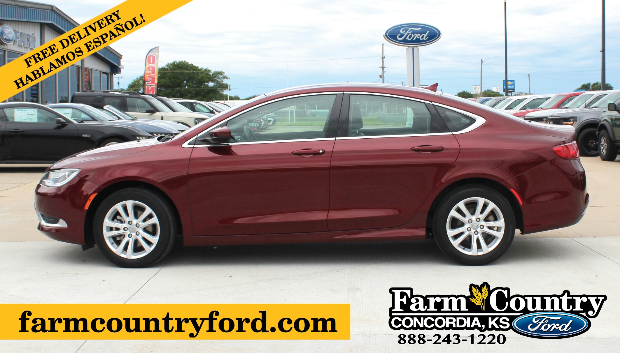 Used 2017 Chrysler 200 Limited with VIN 1C3CCCABXHN512065 for sale in Concordia, KS