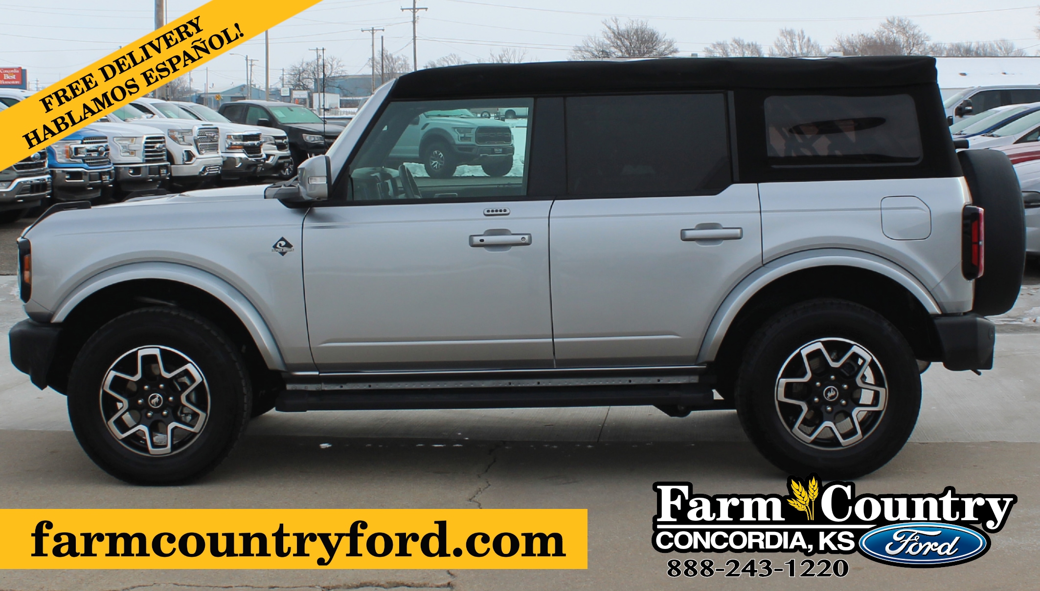 Used 2022 Ford Bronco 4-Door Outer Banks with VIN 1FMDE5DH4NLA99519 for sale in Concordia, KS