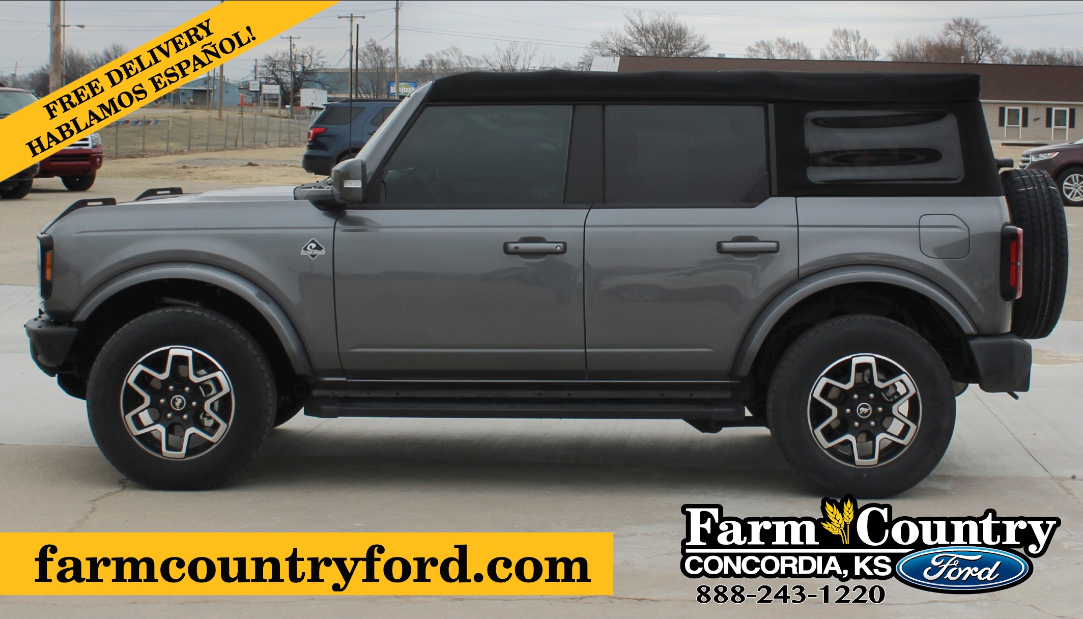 Used 2021 Ford Bronco 4-Door Outer Banks with VIN 1FMDE5BH3MLA63421 for sale in Concordia, KS