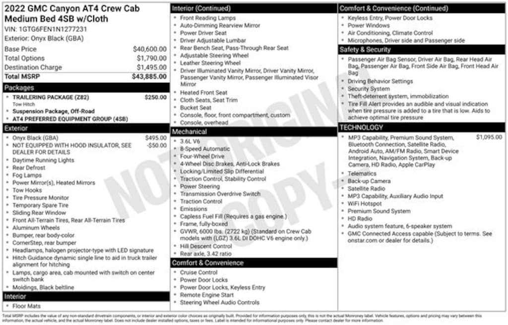 Used 2022 GMC Canyon AT4 w/Cloth Truck Crew Cab