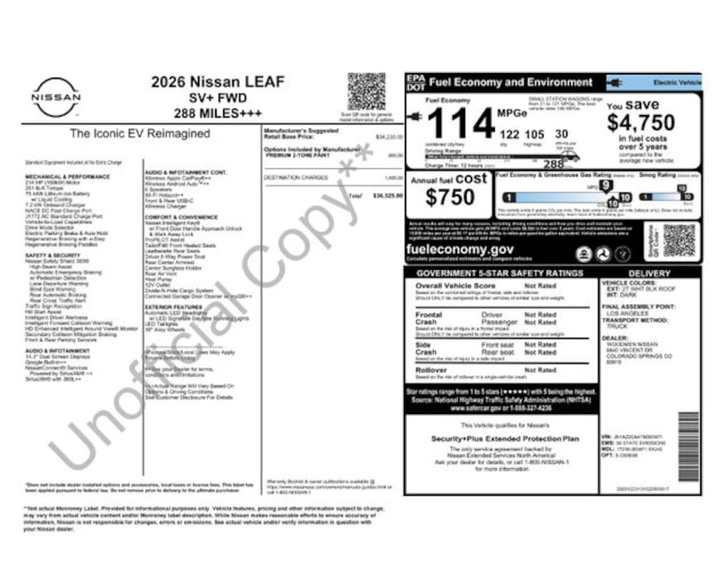 New 2026 Nissan LEAF SV+ SUV