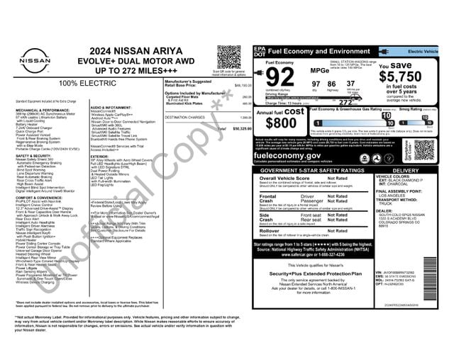 Certified 2024 Nissan ARIYA Evolve+ with VIN JN1DF0BB8RM732562 for sale in Colorado Springs, CO