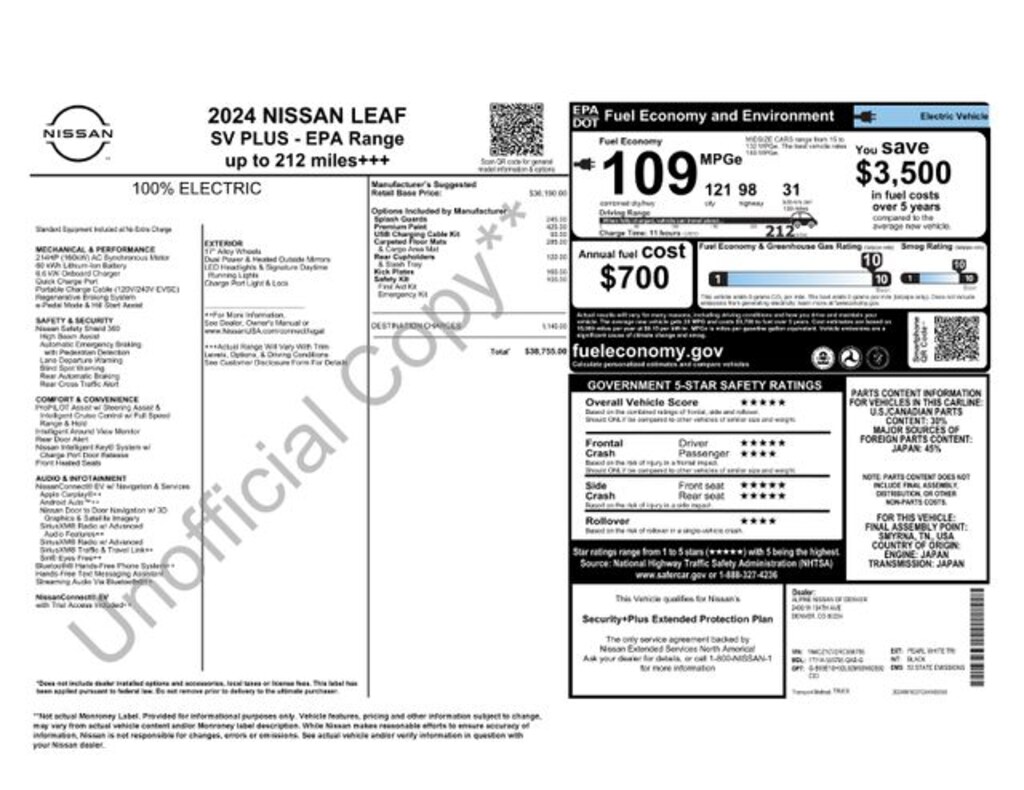 Used 2024 Nissan LEAF SV Plus Hatchback