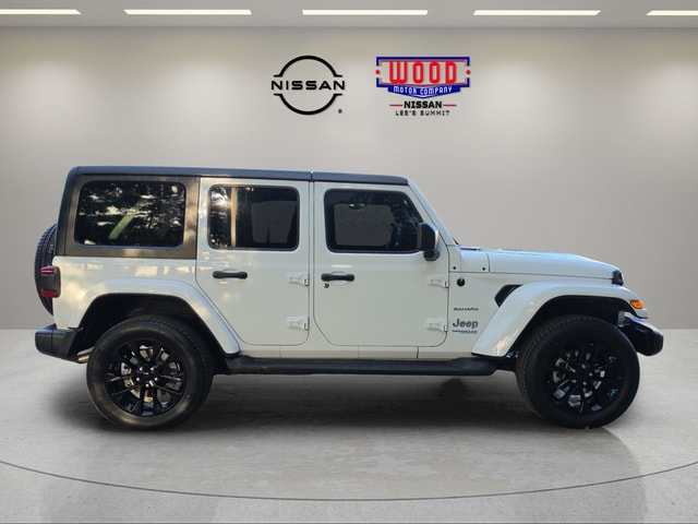 Used 2022 Jeep Wrangler Unlimited Sahara 4XE with VIN 1C4JJXP69NW123188 for sale in Kansas City