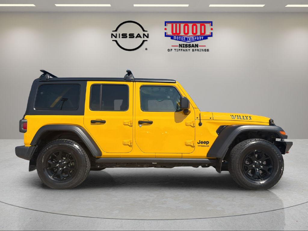 Used 2021 Jeep Wrangler Unlimited Willys with VIN 1C4HJXDN8MW529245 for sale in Kansas City