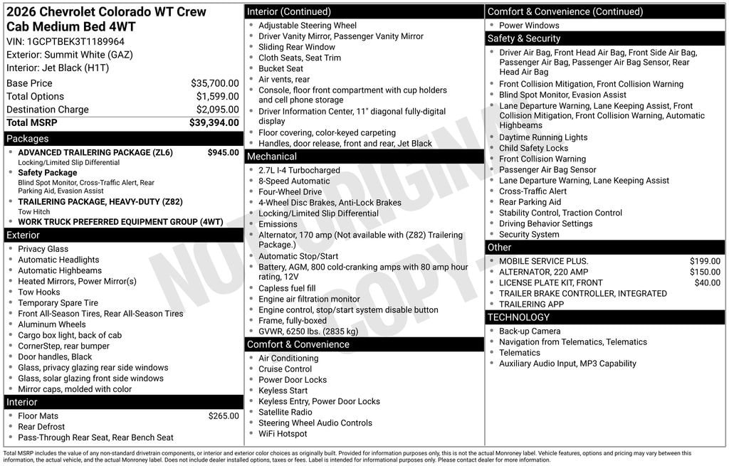 2026 Chevrolet Colorado Work Truck - Photo 21