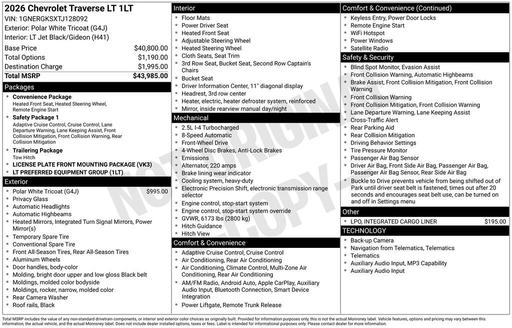 2026 Chevrolet Traverse LT - Photo 23