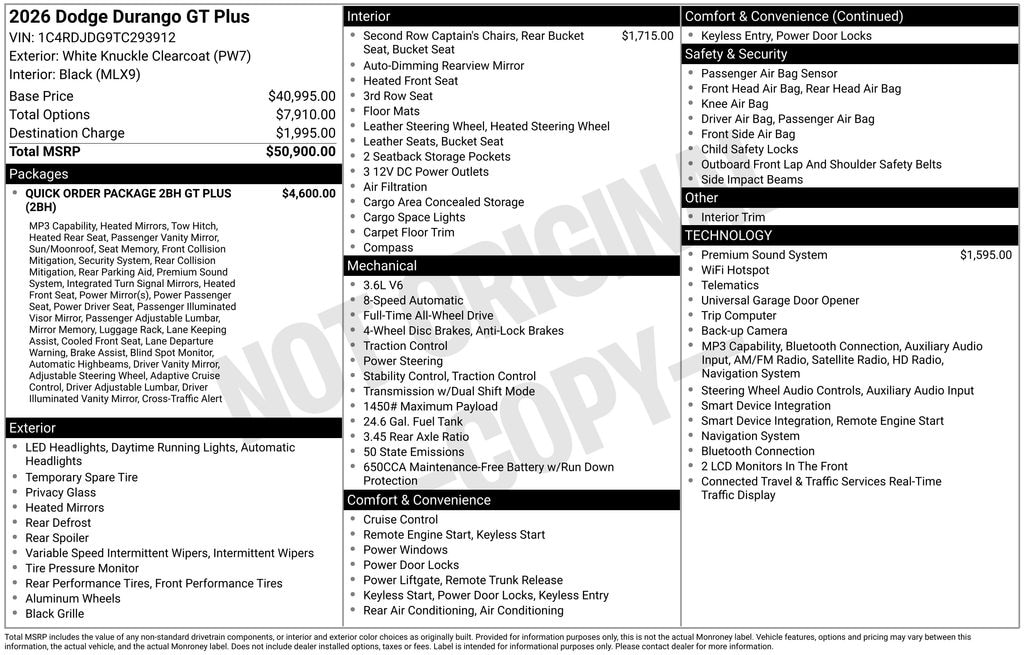 New 2026 Dodge Durango GT PLUS AWD Sport Utility