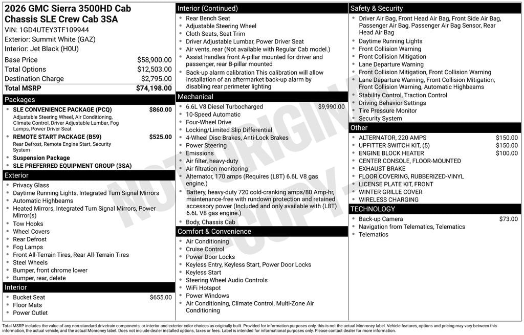 2026 GMC Sierra 3500 Chassis Cab SLE - Photo 4