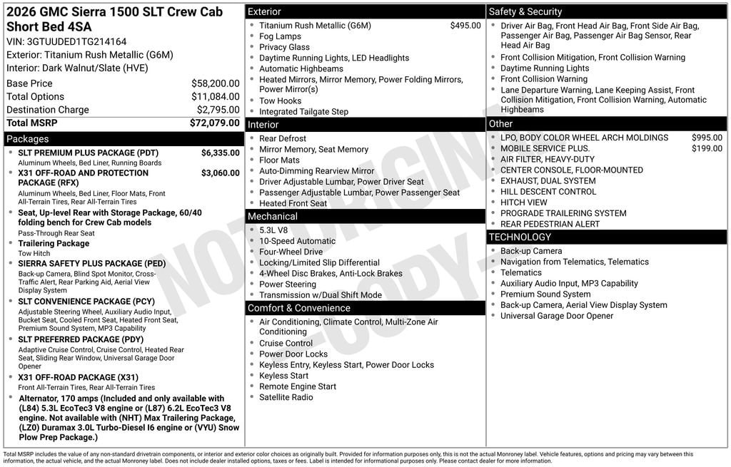 New 2026 GMC Sierra 1500 SLT Truck