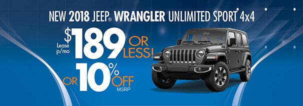 2018 Wrangler Unl 10 Off Msrp World Jeep Lease Loan Deals