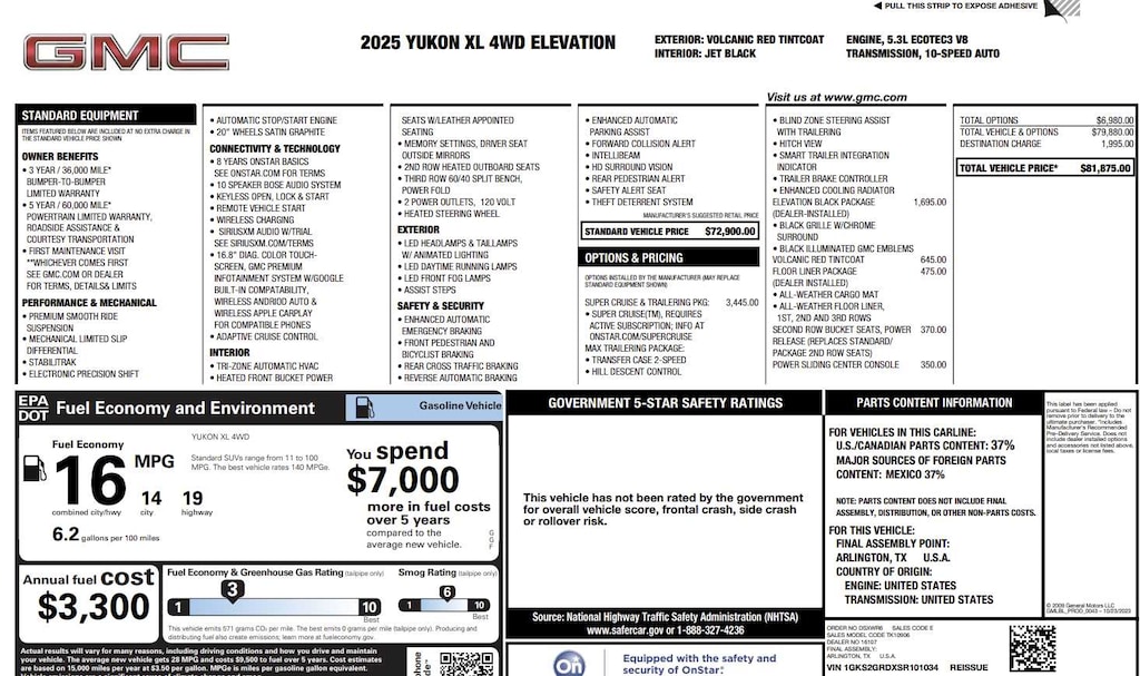 Certified 2025 GMC Yukon XL Elevation SUV
