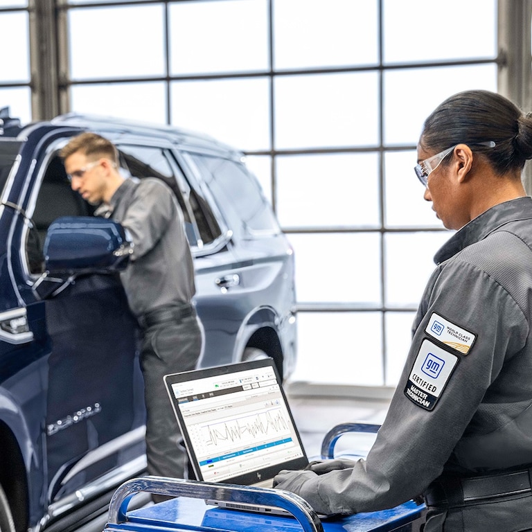 Certified car technicians at work