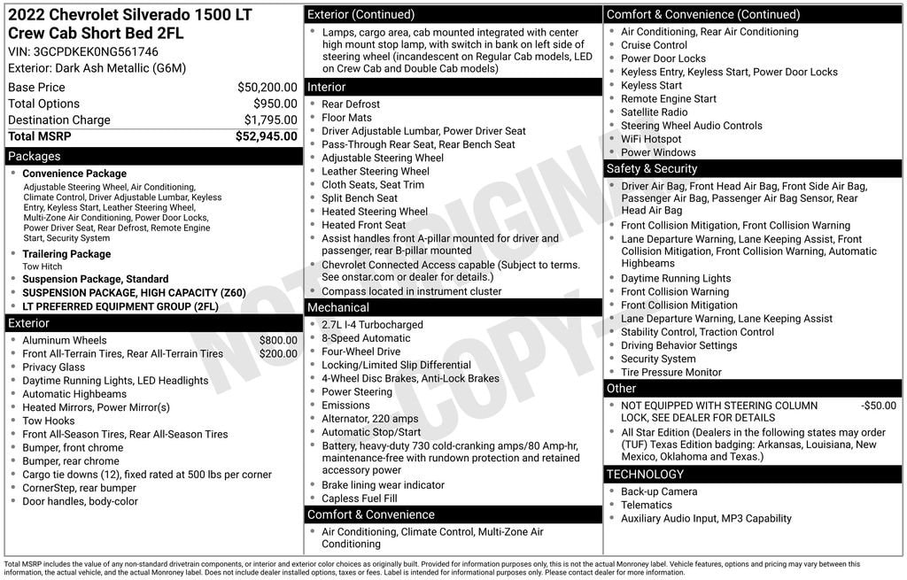 Used 2022 Chevrolet Silverado 1500 LT (2FL) Truck Crew Cab