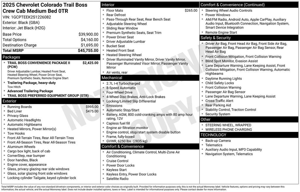 Used 2025 Chevrolet Colorado Trail Boss Truck