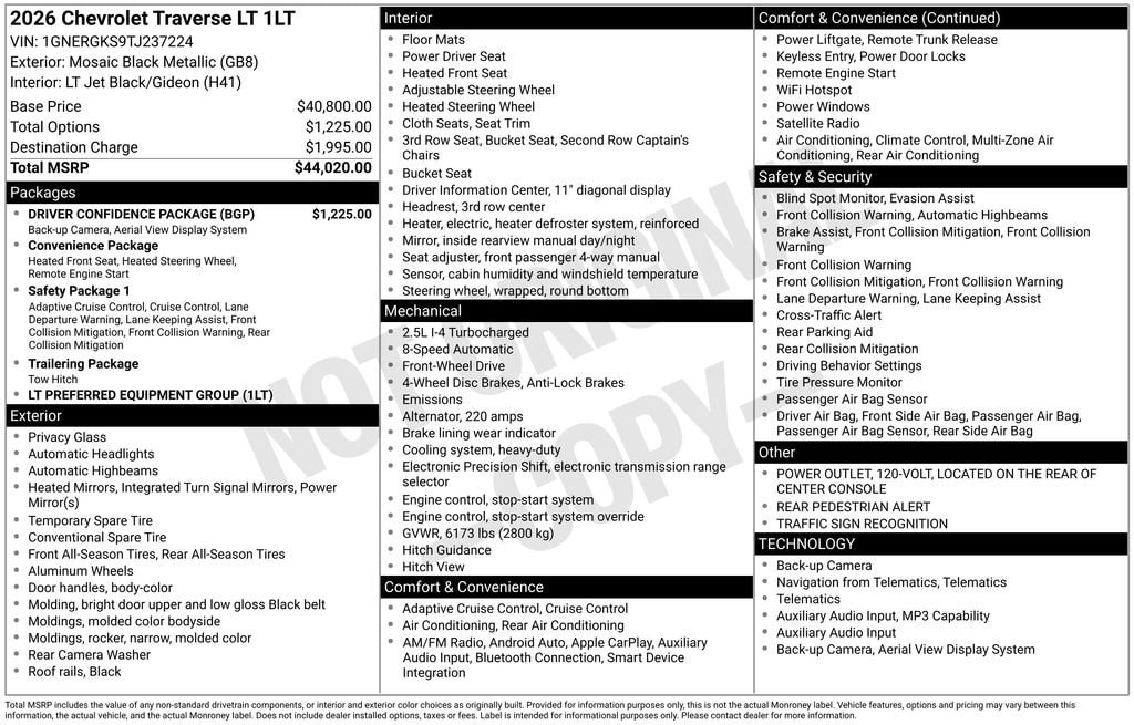 2026 Chevrolet Traverse LT - Photo 41