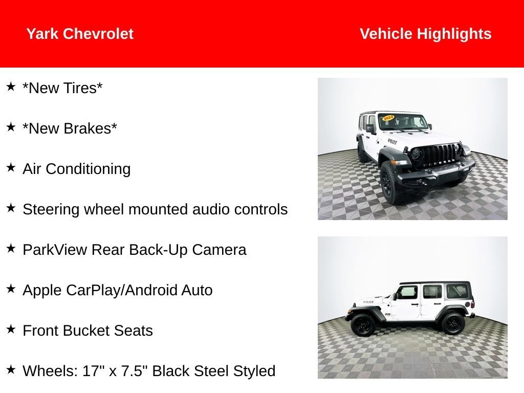 Used 2022 Jeep Wrangler Unlimited Willys Sport 4x4 SUV