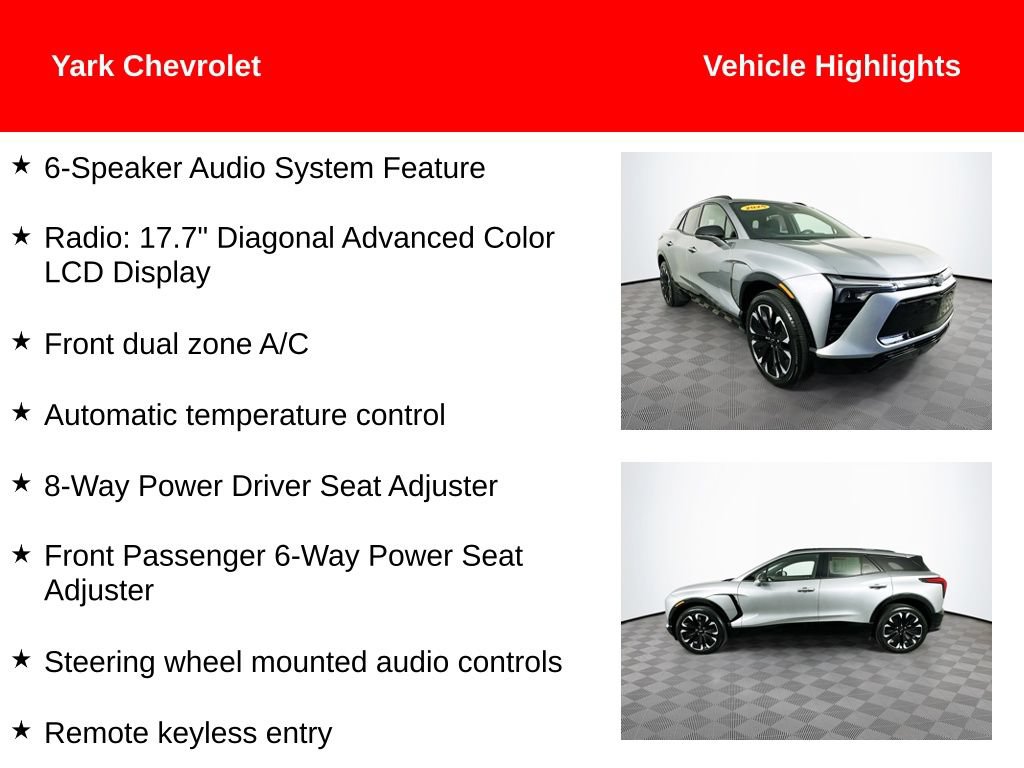 Certified 2025 Chevrolet Blazer EV RS with VIN 3GNKDJRJ2SS170135 for sale in Perrysburg, OH