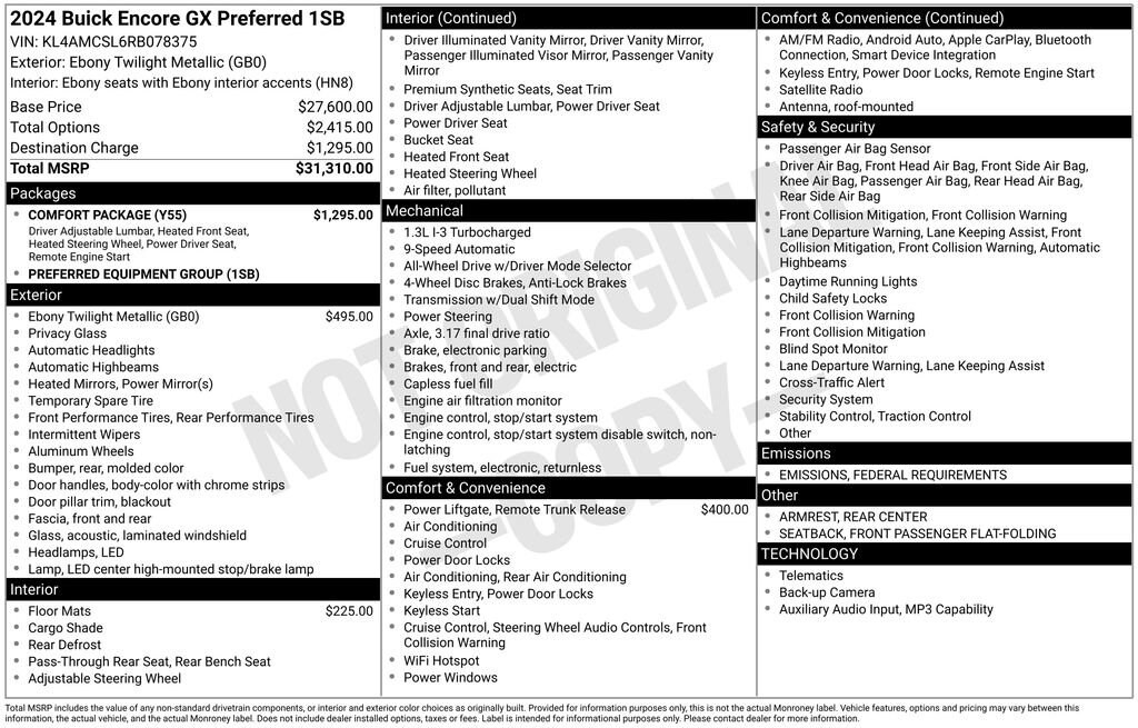 Used 2024 Buick Encore GX Preferred SUV