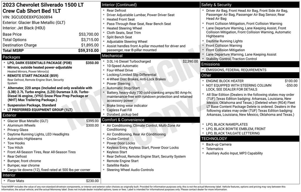 Used 2023 Chevrolet Silverado 1500 LT Truck Crew Cab