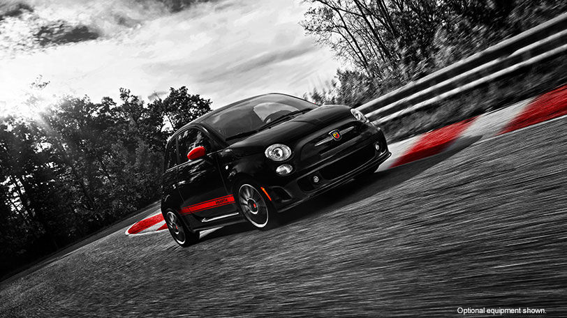 2015 FIAT 500 Abarth on the Race Track.jpg Black 2015 FIAT 500 Abarth Driving on a Racetrack