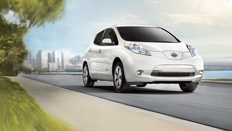 Nissan Leaf in Pearl White