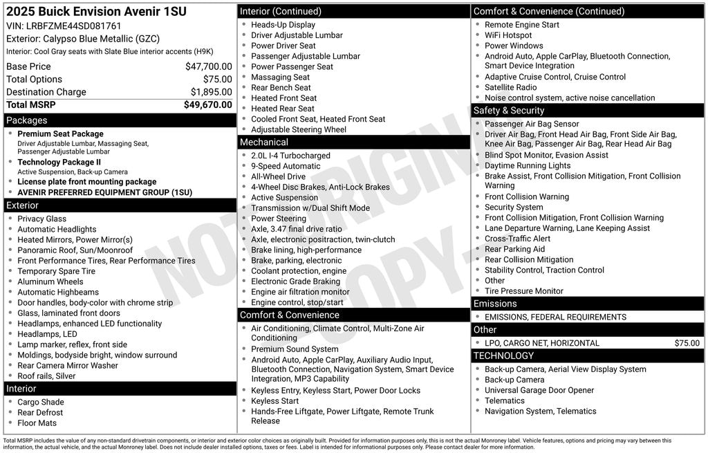 Used 2025 Buick Envision Avenir SUV