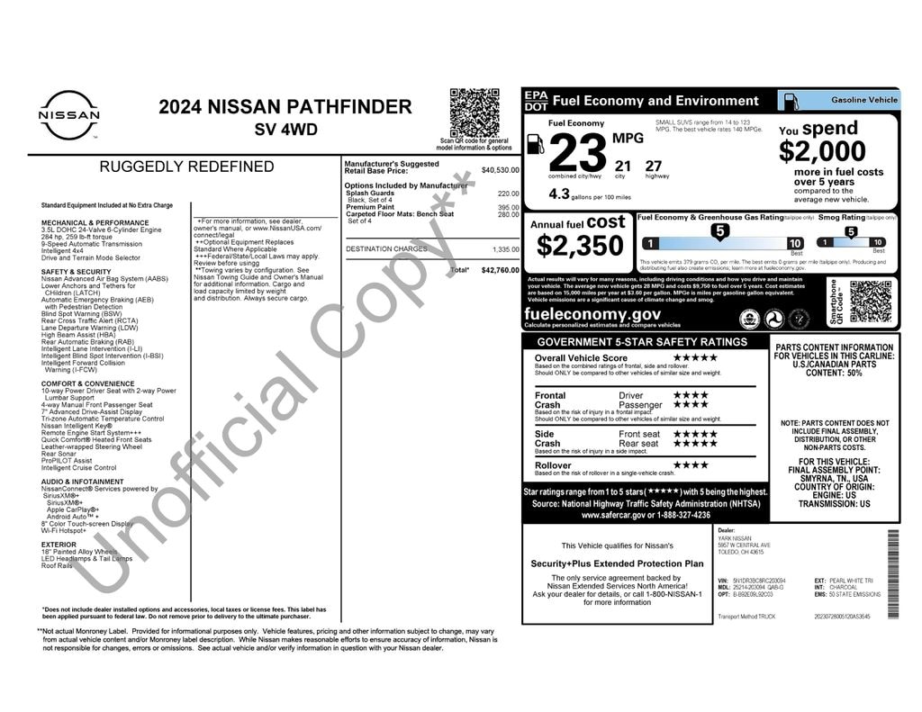 Certified 2024 Nissan Pathfinder SV SUV