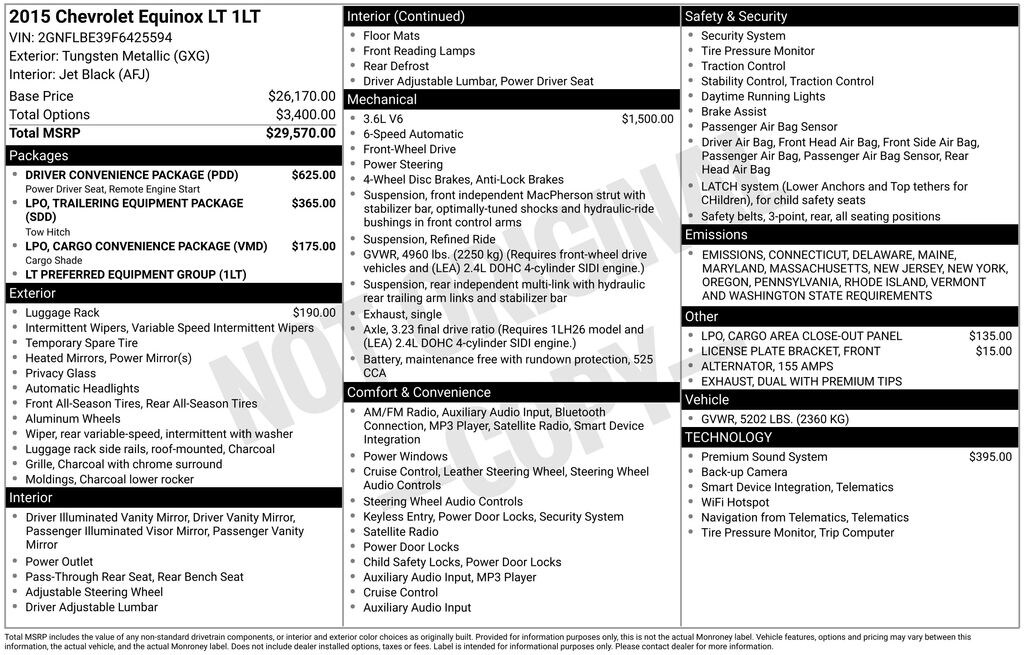 Used 2015 Chevrolet Equinox LT w/1LT SUV