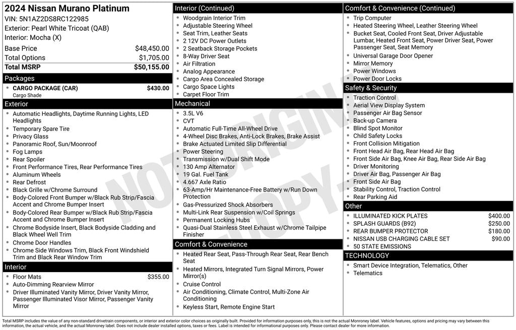 Certified 2024 Nissan Murano Platinum SUV