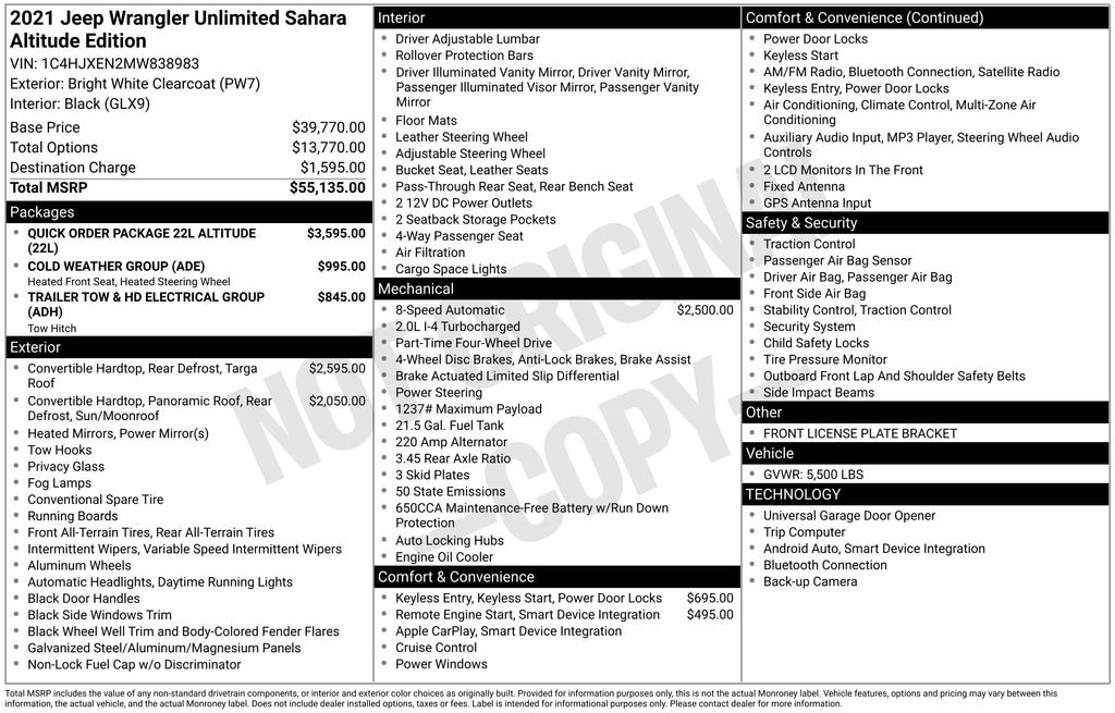 Used 2021 Jeep Wrangler Unlimited Sahara SUV