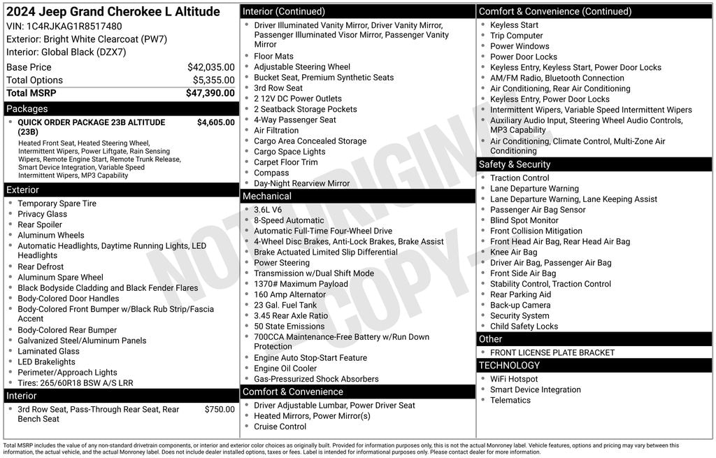 Used 2024 Jeep Grand Cherokee L Laredo SUV