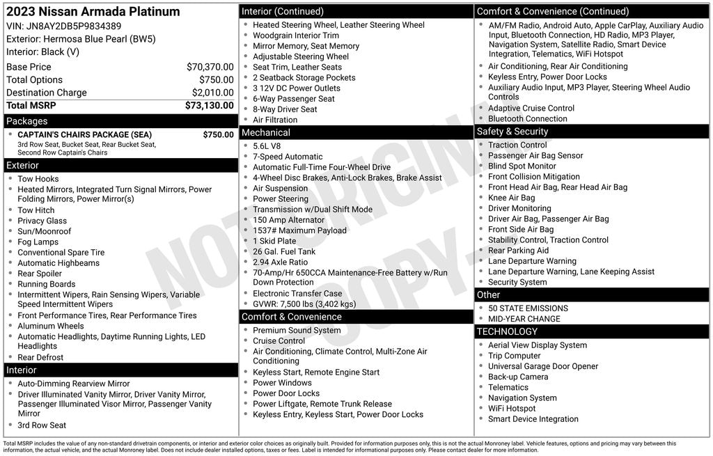 Used 2023 Nissan Armada Platinum SUV