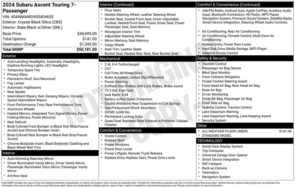 Used 2024 Subaru Ascent Touring SUV