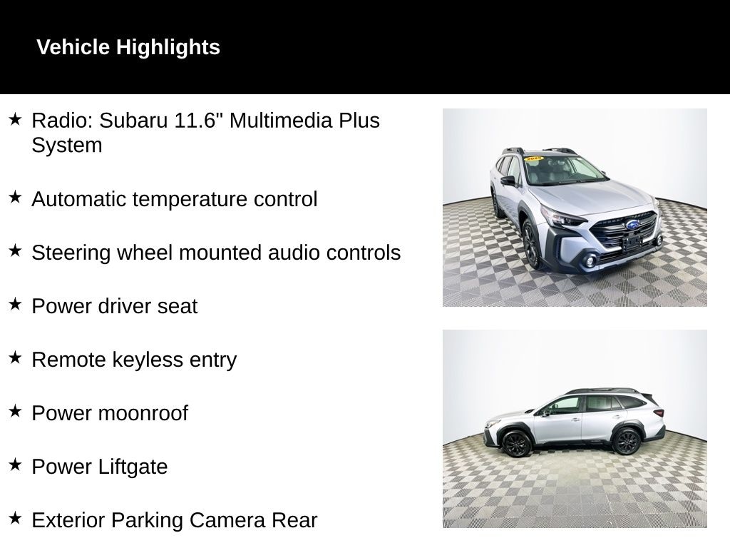 Certified 2025 Subaru Outback Onyx Edition SUV
