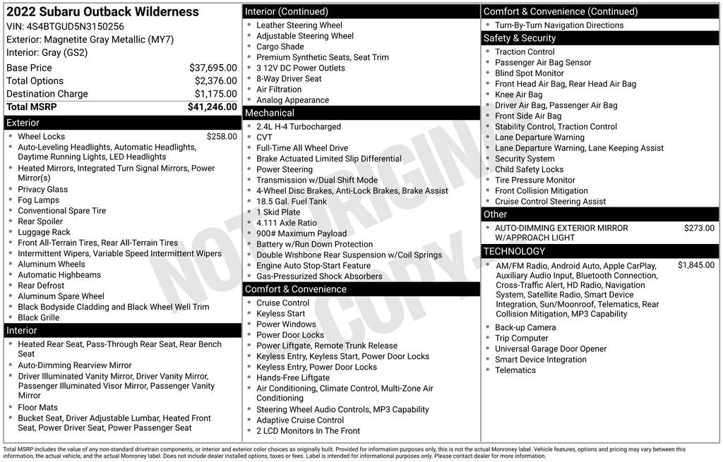 Used 2022 Subaru Outback Wilderness SUV