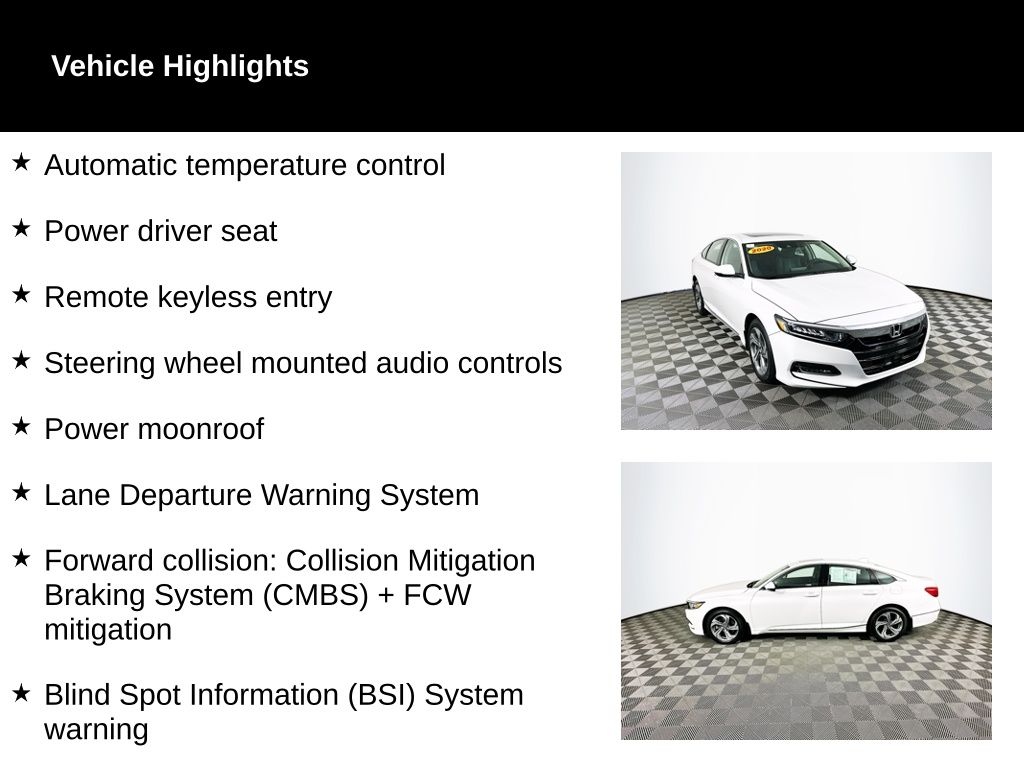 Used 2020 Honda Accord EX-L with VIN 1HGCV2F56LA016328 for sale in Toledo, OH
