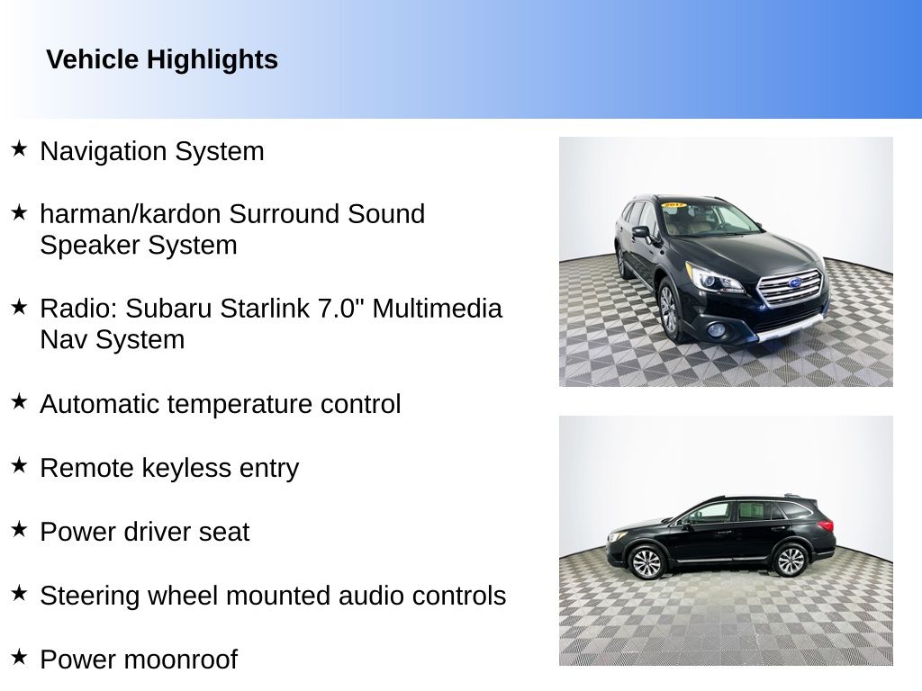 Used 2017 Subaru Outback Touring with VIN 4S4BSETC5H3307823 for sale in Toledo, OH